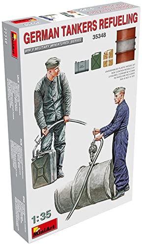 MiniArt 35348 1:35 Fig. Pz.-Besatzung Nachtanken (2) - originalgetreue Nachbildung, Modellbau, Plastik Bausatz, Basteln, Hobby, Kleben, Modellbausatz, Zusammenbauen, unlackiert
