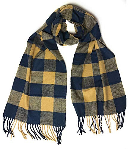 Superweicher Schal mit Kaschmir-Haptik, Schottenkaro, für Herren und Damen Gr. One size, Braun_Blau