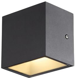 SLV Wandaufbauleuchte SITRA S Single / Beleuchtung für Wände, Wege, Eingänge, LED Spot außen, Aufbau-Leuchte Outdoor, Gartenlampe / IP44 6.2W 580/620lm 3000/4000K CCT SWITCH anthrazit