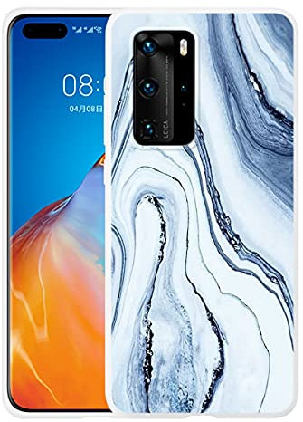 Yoedge Hülle für Huawei P30 Lite 6,15, Weiß Silikon Ultra Dünn Stoßfeste Handyhülle mit Mode Muster Motiv, Soft TPU Bumper Ganzkörper Schutz Schutzhülle Case für Huawei P30 Lite - Marmor 1