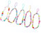 5 Stück Böhmische Anti-Verlorene Handykette Handy Straps Vintage Neue Acryl Lächeln Stern Perlen Kette Bunte Perlen Strap Telefon Anhänger für Mobile Phone Chain Handy Schmuck Hängen Chian für Frauen