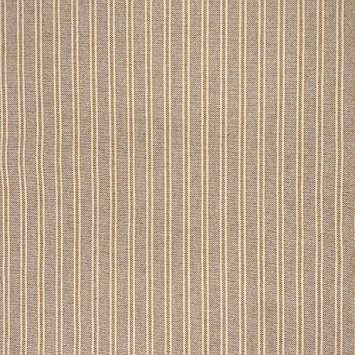Leinenstoff mit gestreiften Streifen, Baumwolle, für Vorhänge, Jalousien, Basteltaschen, Nähen, Quilten, Patchwork und Polstermöbel, 275 cm breit, Meterware, Beige / Senfgelb