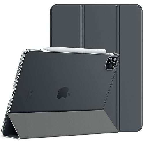 JETech Hülle für iPad Pro 11 Zoll, Modell 2022/2021/2020/2018, Unterstützung Pencil Aufladung, Intelligent Abdeckung Schlafen/Wachen (Dunkel Grau)