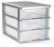 AC - Cajonera de Almacenamiento sobremesa con 3 cajones, Torre de Almacenamiento Multiusos para Oficina, hogar, Escuela, etc. 26,8 x 27 x 35,5 cm. Color Plata. Modelo Aleatorio