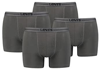 Levi's Tencel Herren Unterwäsche Retroshorts Boxershorts 4er Pack, Farbe:Dark Shadow, Bekleidungsgröße:XL