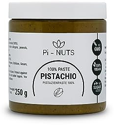 Pi-nuts Pistazienpaste 100% ohne Zusatzstoffe - Pistaziencreme - Pistazienmus aus geschälten Pistazienkernen - Zum Backen und Desserts - 250 g