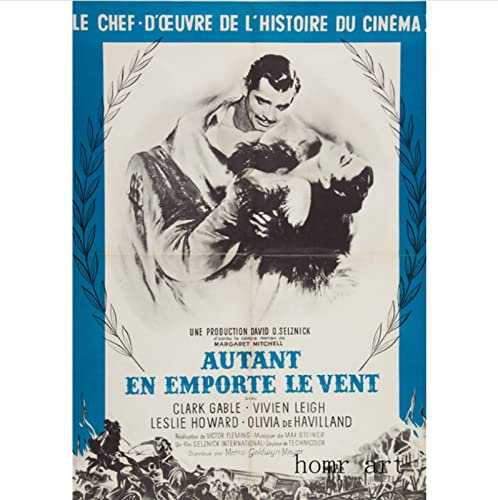 Poster Vom Winde Verweht Poster Retro Movie Poster Wall Art Leinwand Malerei Poster Und Drucke Home Decor 50X70Cm Kein Rahmen