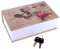 Buchsafe mit Schlüssel, Mini-Safe, Spardose, Wörterbuch, Geheimtresor, Sicherheitsbox, Geld, Bargeld, Schmuck, Schmuckkästchen (Rosen-Tagebuch-Typ)