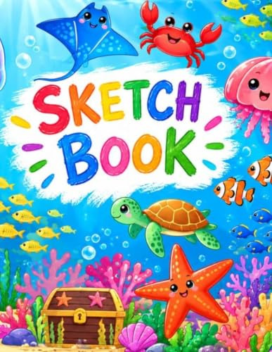 Sketch Book For Kids: A4 size drawing notebook 100 pages of blank white sheets and lined one by one with a beautiful cover | Large A4 drawing book for children