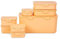 Bravich Storage Containers With Lids - Set Of 8. Multi Function Plastic Container Boxes For Fridge Freezer, Kitchen, House Essentials & Organisation. Reusable Storage Boxes - Pack Of 8, Orange.