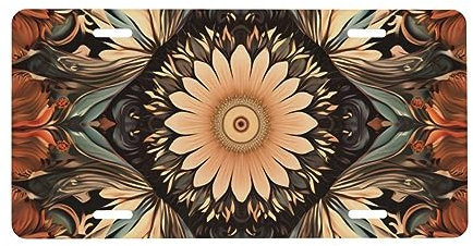 Nummernschild aus Aluminium, altes Ornament, Auto-Anhänger für Fahrzeug, dekorativ, geprägt, für LKW, Vans, SUV, 15,2 x 30,5 cm, 4 Löcher