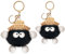 Deepton Lot de 2 porte-clés en peluche, pendentif sac à dos, porte-clés personnalisé, décorations de sac à dos, porte-clés animaux, doudou porte-clés garçons filles, Noir , 7cm