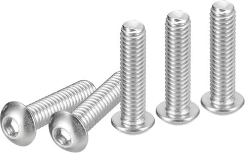DTGN 5/16-18x1-1/4 Vis à Tête Cylindrique à Six Pans Creux 10 Pièces Convient pour les Machines Acier Inoxydable 304 18/8 Fixations UNC à Filetage Complet à Entraînement Hexagonal