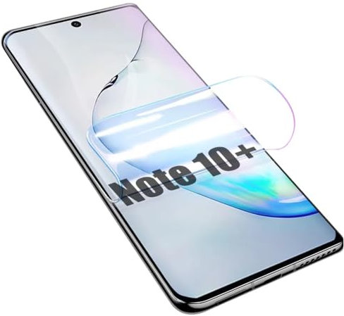 2pcs Film Hydrogel Haute Sensibilité pour Samsung Galaxy Note10+ 5G 4G 6.8 Note 10 Plus Protecteur d'écran Transparent Flexible HD Antidéflagrant Fingerprint Unlock film Hydraulique