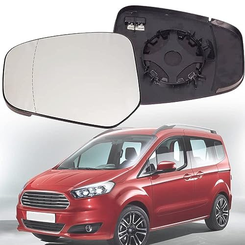 AYEXO Cristal de Espejo Retrovisor CalefaccióN de Coche para Ford Tourneo/Transit Courier 2014-2023,Reemplazo Lente De Cristal De Espejo Retrovisor Exterior Ajustable,A-Left