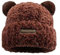 MANGGUO Niedliche Fuzzy-Bären-Mütze, hautfreundliche Plüsch-Bär-Mütze, Mütze mit Ohren, Beanie-Mütze für Frauen (Brown)
