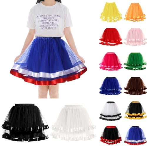 OUMSHBI New Rock Weißer Rock Tanzkleidung Damen Ballett Kurz Ballet Tanzkleid Tüllrock Mit Lichterkette Karneval Ballett Trikot Damen Ballkleid Kurz Karneval Rot Weiss Tutu-Rock Für Frauen