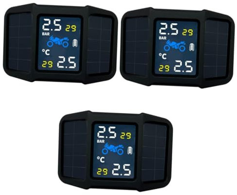 PACKOVE 3 Sätze Reifendrucküberwachung Reifensensoren Auto Werkzeug Solar-reifendruckkontrollsystem Reifendrucksensor Für Reifendruckausrüstung Zubehör Extern Lithium Batterie