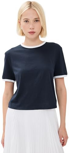 Theory Damen Ringer Tee, Nocturne Navy/White, XXS/XS