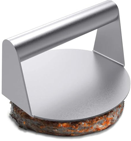 trabag 6,3 Zoll Burger Smasher, Burgerpresse Edelstahl, GroßEr Burger Presse, Round Smash Burger, Professionelles Burger Smasher, Burgerpresse Edelstahl für Grillen, Burger, Steaks, Speck