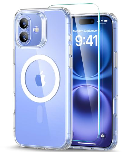 ESR for iPhone 16 Plus Case (4 in 1) Set, Translucent Matte Case with Screen Protector, Compatible with MagSafe, Military-Grade Protection, Classic Series, Clear