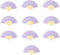 FANSOF.FANS Pack of 10 Fabric Fan with a Tassel Grade A Bamboo Ribs Party Favour Handheld Fan (Pale Lilac Purple)