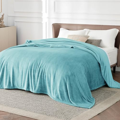 BEDSURE Kuscheldecke Flauschig Decke Fleecedecke - Wohndecke Warm Winter Weich, Sofadecke XXL, Decke Couch Blanket, Wohn- & Kuscheldecken Große 230x270cm, Sofa überwurfdecke Fluss Blau