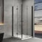 IMPTS Duschkabine 80x90 cm Falttür Eckeinstieg Schwarz Doppel Falttüren Duschtüren 180º Eckig Faltbar Dusche Duschwand Duschabtrennung 6mm Sicherheitsglas mit Duschwanne, Höhe 185cm
