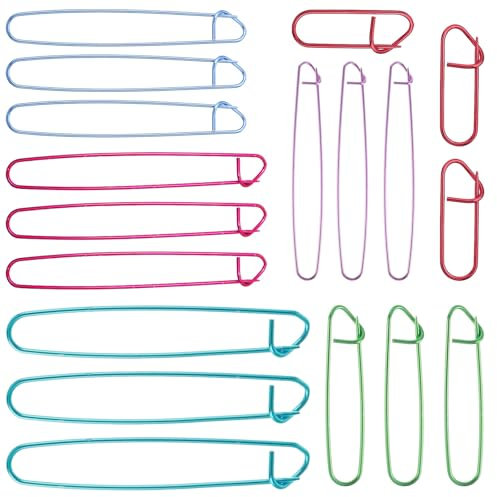 18 Pcs Stitch Holders for Knitting UK, Cable Needles for Knitting, Stitch Holder Set, Colorful Metal Safety Pin, Assorted Colors Aluminium Cable Needles for Blankets Scarves Other Knitting Project