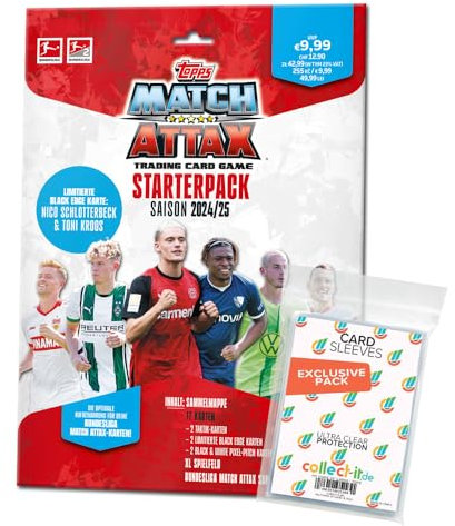 Bundle mit Topps Match Attax Bundesliga - 2024/2025-1 Starter + Exklusive Collect-it Hüllen