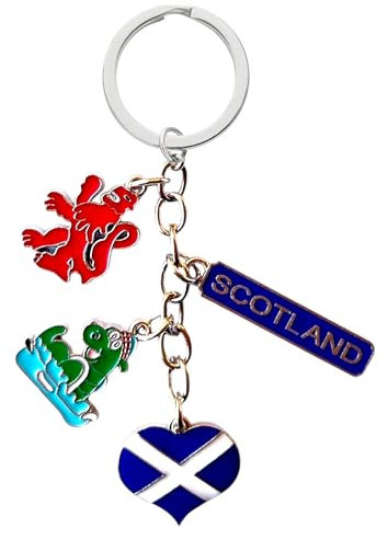 Bells Box Scotland Souvenir Keyring - Scottish Charm Keychain - Scotland Flag Edinburgh Key ring - Scotland Gift Car Keyring