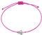 Selfmade Jewelry Armband Damen Schildkröte Handgemachtes Makramee-Armbändchen Größenverstellbar Inkl. Geschenk-Verpackung (Silber - Pink)