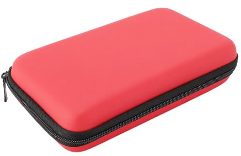 Tragbare Hartschalen-Tragetasche für New 3DS XL, New 3DS LL, New 2DS XL, 3DS Gamepad, Schützende Hartschale mit 8 Spielfächern Innen, Reisetasche für 3DS XL 3DS LL-Konsolen (Rot)