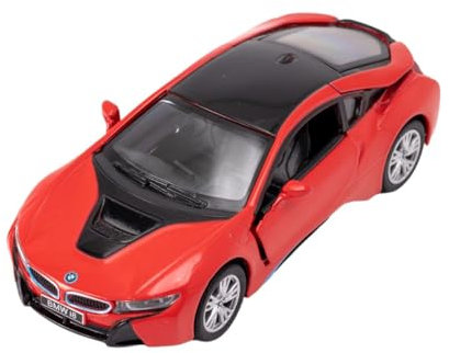 Easy Toys Modellauto kompatibel mit BMW i8. Maßstabsgetreues Spielzeugauto mit zu öffnenden Türen. Automodellierung. (Rot)