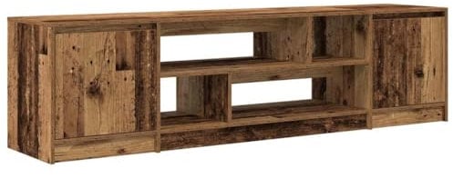vidaXL TV-Schrank Altholz-Optik 188,5x41x50 cm Holzwerkstoff, TV-Ständer, TV-Lowboard, TV-Tisch, TV-Sideboard, TV-Möbel, Fernsehschrank, Lowboard