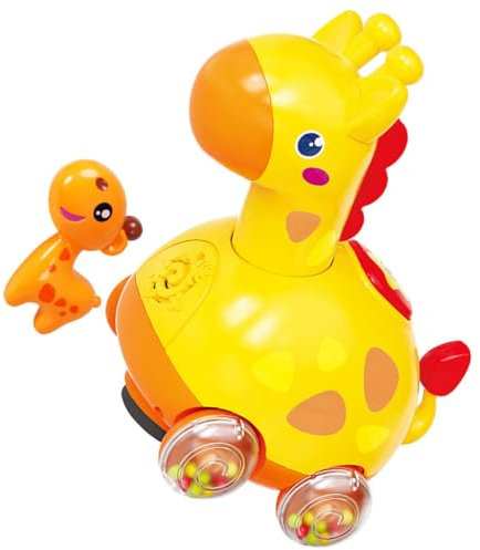 KONTONTY Juguete De Gateo Eléctrico Multifuncional Juguete De Guía para Bebés Diseño De Animal De Dibujos Animados