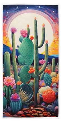 GAIREG Buntes Kaktus-Handtuch, Badezimmer-Handtuch für Hand, Gesicht, Haare, Yoga, Küche, Bad, 38,1 x 76,2 cm