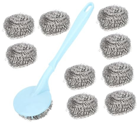 MOTHNUR 1 Satz Pfannenschrubber Mit Griff Grillschaber Werkzeug Zum Entsperren Von Waschbecken Lappen Bratpfanne Würzen Flüssig Nachfüllungen Leistung Scoop Reiniger Spalt Rostfreier Stahl