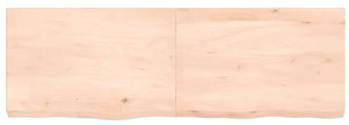 HEFZGDB Tischplatte 120x40x(2-6) cm Massivholz Eiche Unbehandelt Küchentisch Arbeitsplatte Schreibtischplatte Bürotisch für Büro Studienraum Konferenzraum Küche
