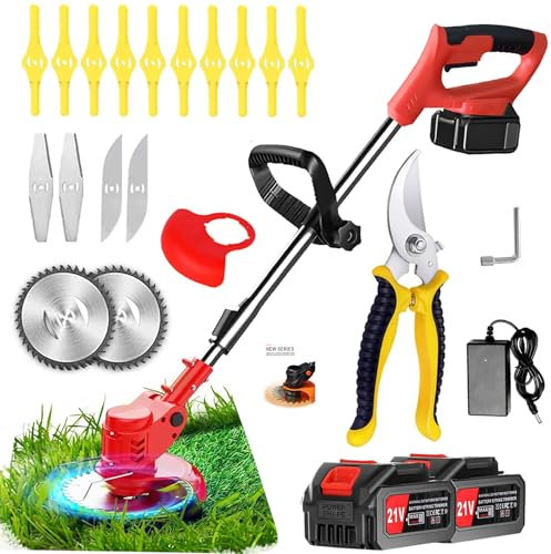 Strimmer，Garden Strimmer, Battery Strimmer ，Cordless Strimmer,Strimmer with 2Ah Li-ion Battery and Charger，Grass Strimmer Suitable for gardens and lawns