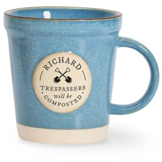 History & Heraldry Personalised Mug - Unique Ceramic Plant-Pot Style Mug – Gift for Gardeners, or Office Decor (Richard)