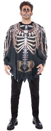 Smiffys Adult Unisex Voodoo Witch Doctor Poncho with Costume Top Trousers and Mask Halloween Fancy Dress Outfit, One Size