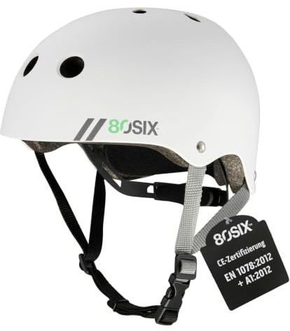 80SIX Multi-Sport Skateboard Helmet with Adjustable Fit Dial for Kids, Teens, Adults-Certified Hardshell Protective Scooter, Bike Helmet for Cycling, Skateboard, BMX, Inline Skate