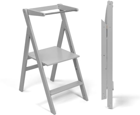 Ette Tete Faltbarer Lernturm mit Verstellbarer Höhe STEP'n'FOLD (Grau)