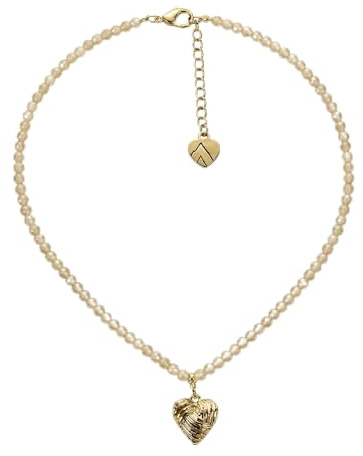 Alpenflüstern Trachten-Perlen-Halskette Knotenherz - elegante Trachtenkette - nostalgischer Damen-Trachtenschmuck, filigrane Dirndlkette (in traditionellen Farben) DHK352