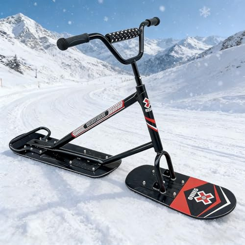 Schneescooter, Ski-Roller, Schlitten mit Griff, 150 kg Kapazität, professionelles Schneemobil für jedes Gelände