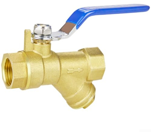 HOHOVYVY Messing Kugelhahn Mit Y-Filter Und Edelstahlsieb(205g-1/2)