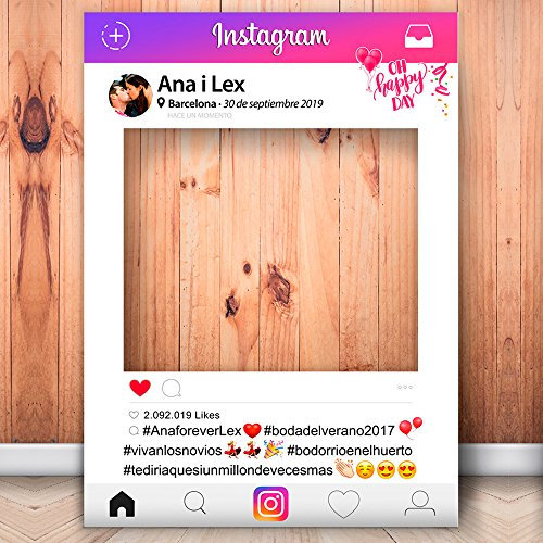 Photocall Instagram | 80x110 | Ventana Instagram | Marco Instagram | PhotoBooth Instagram (Cartón 4mm)