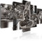 B&D XXL - Wandbilder XXL 225x112cm 5 tlg - Wand Deko Leinwand Bilder Groß Wanddeko Wohnzimmer Schlafzimmer Kunstdrucke - Buddha h-A-0053-b-p