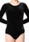 CrystalsRus Mädchen 9–10 Jahre, einfarbig, schwarz, Gymnastikanzug aus Samt, lange Ärmel, super weich, Schuluniform, Tanz, Ballettstrumpfhose, Gymnastikanzug für Mädchen (K) von Varsany